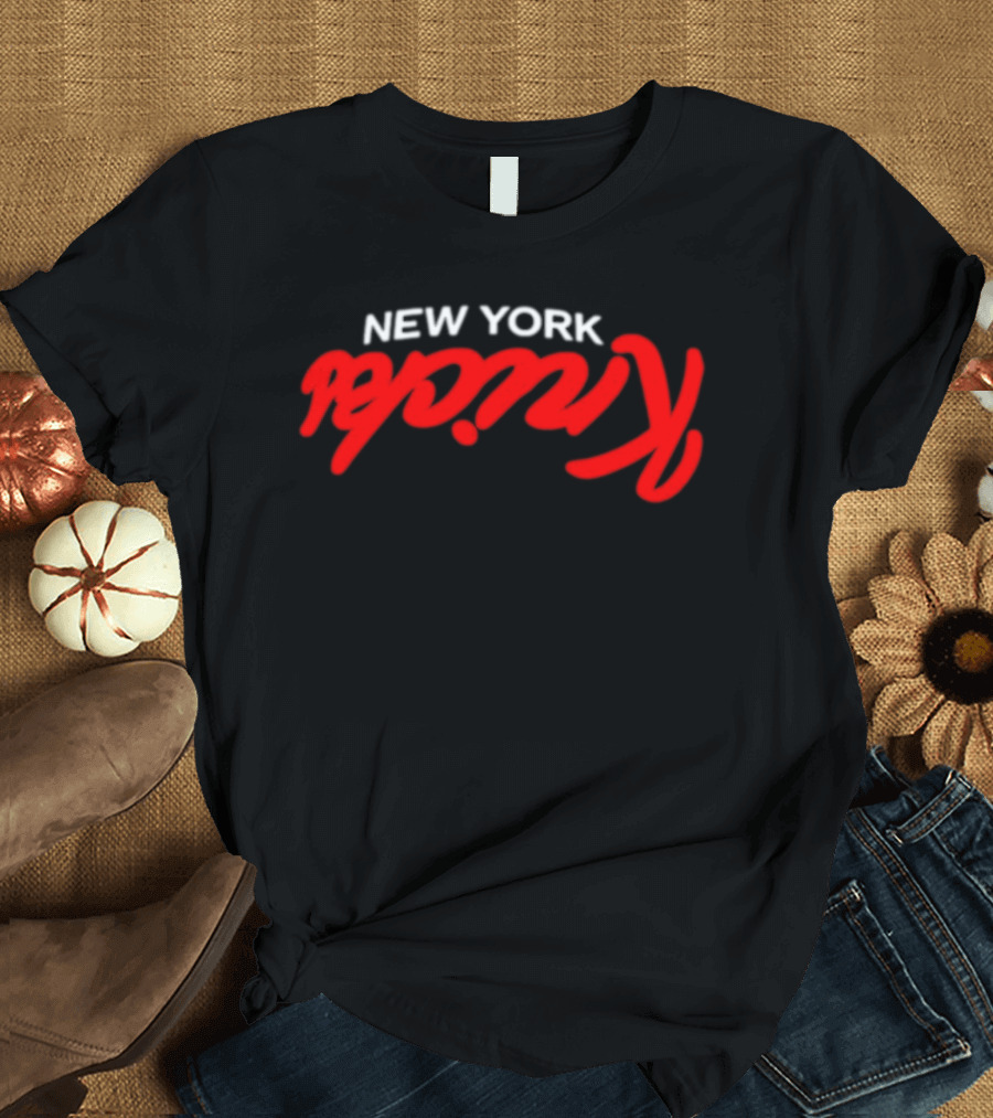 New York Knicks NBA Basketball Retro Red Script T-Shirt