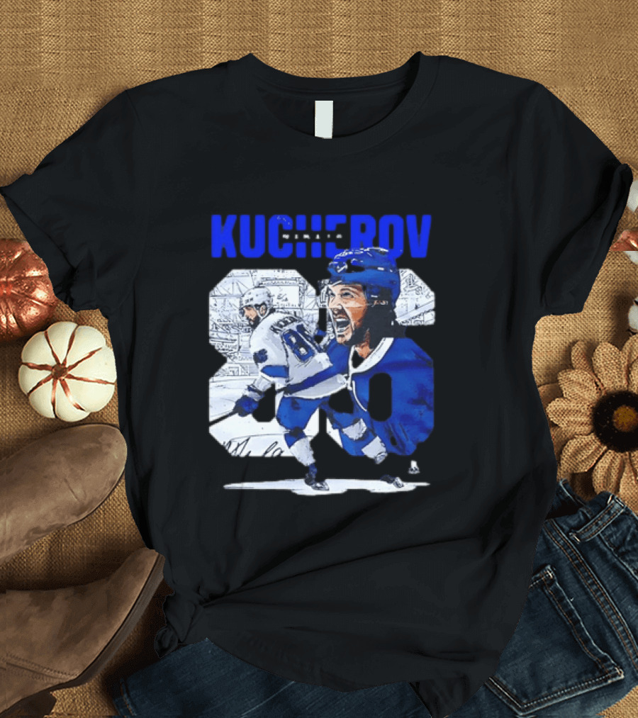 Kucherov 86 Skating And Celebrating Tampa Bay Lightning T-Shirt