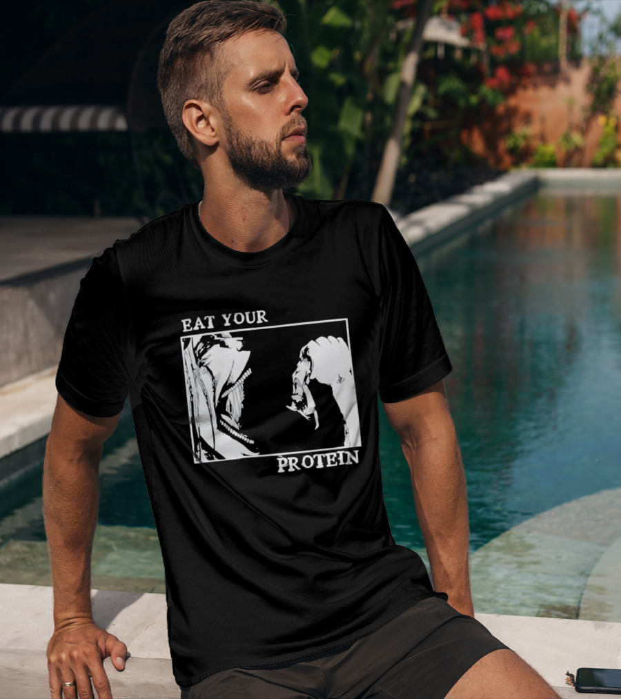 Eat Your Protein Beast Devouring Prey Fierce Motivation T-Shirt