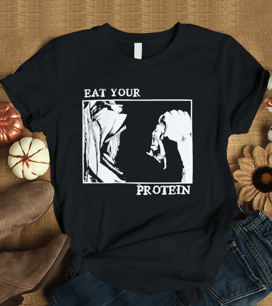 Eat Your Protein Beast Devouring Prey Fierce Motivation T-Shirt