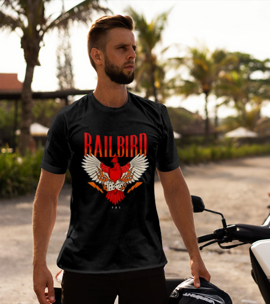 Railbird Festival 063 Red Winged Dice Bird With Flames T-Shirt