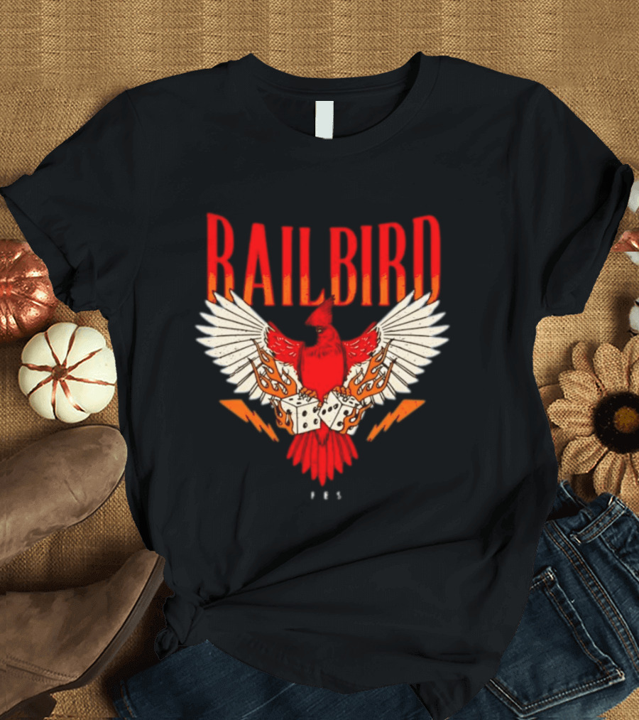 Railbird Festival 063 Red Winged Dice Bird With Flames T-Shirt