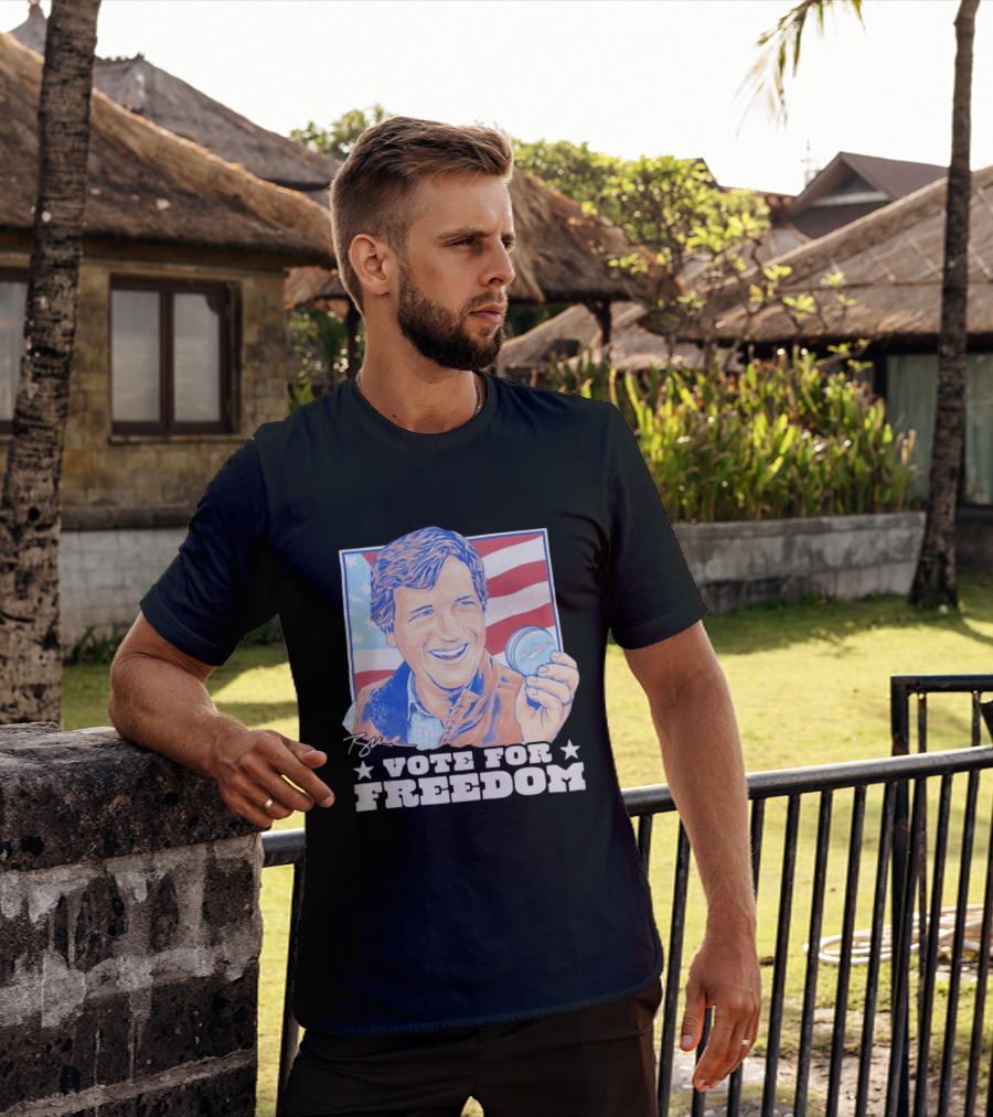 Tucker Carlson Old Row Vote For Freedom America Flag T-Shirt