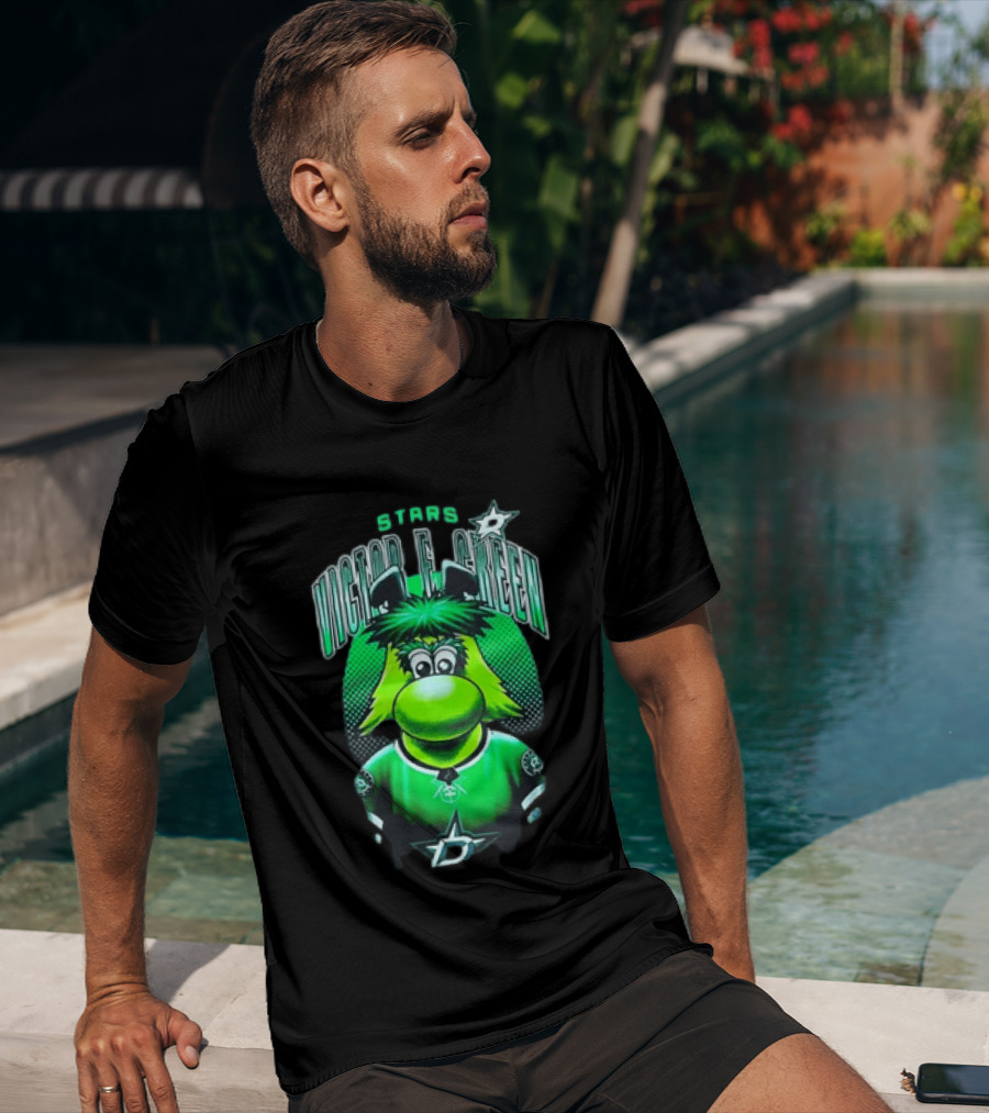 Dallas Stars Victor E Green Mascot NHL Fan Gear T-Shirt