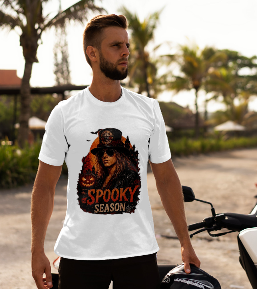 Spooky Season Buns N' Roses Halloween Pumpkin Slash T-Shirt