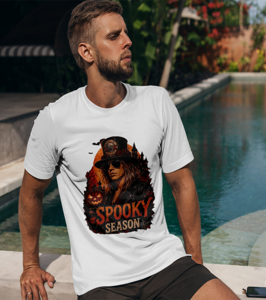 Spooky Season Buns N' Roses Halloween Pumpkin Slash T-Shirt