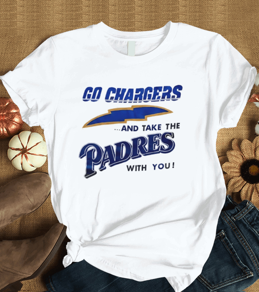 Go Chargers And Take The Padres With You Lightning Bolt T-Shirt