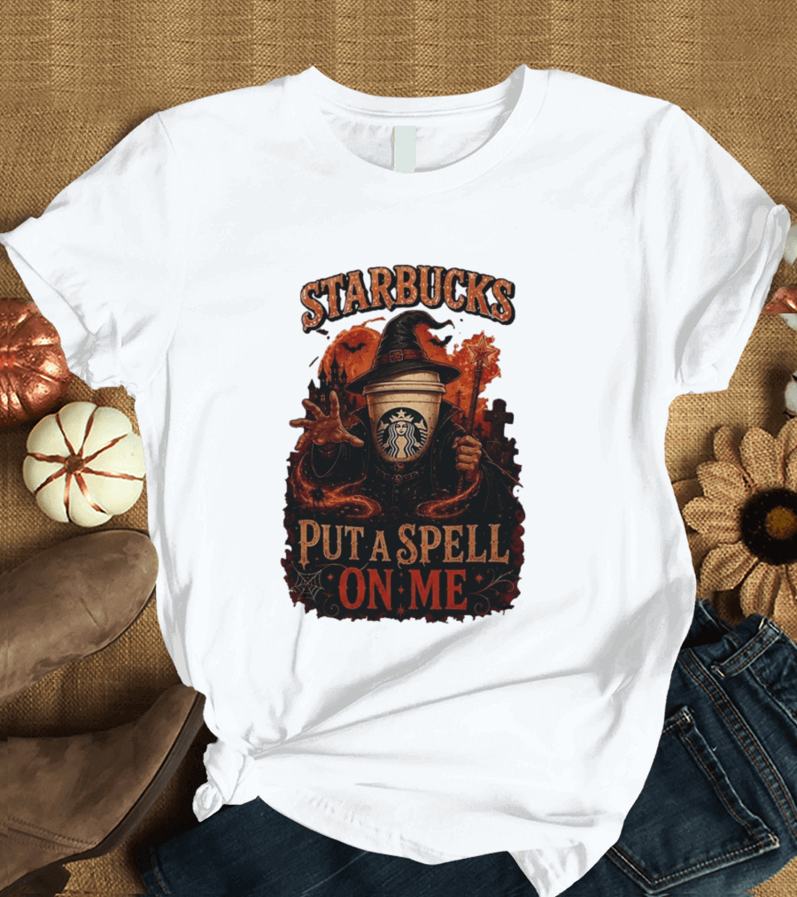 Starbucks Halloween Witch Put A Spell On Me Coffee Magic T-Shirt