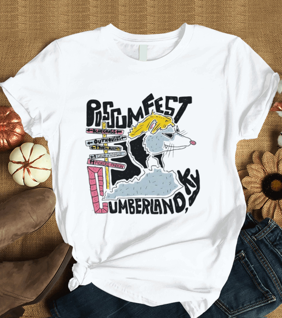Possumfest Cumberland KY Bluegrass Festival Picken Parkin Fun Map T-Shirt