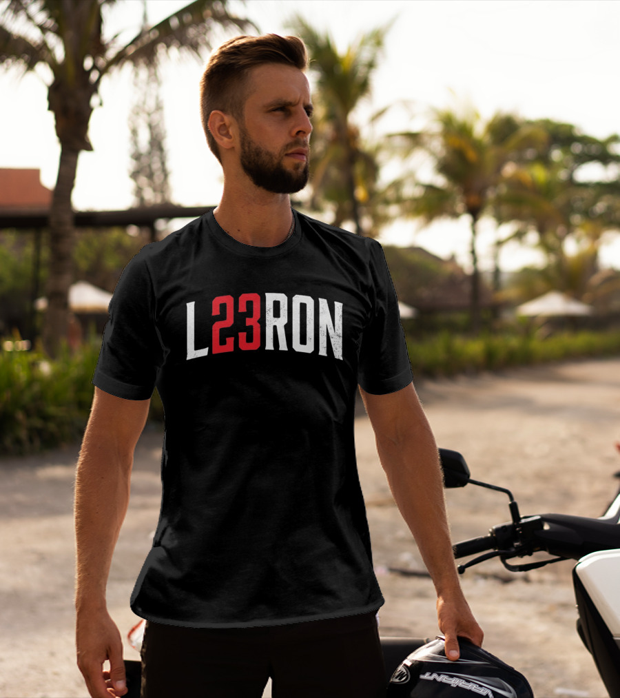 L23Ron Distressed LeBron James NBA Basketball T-Shirt