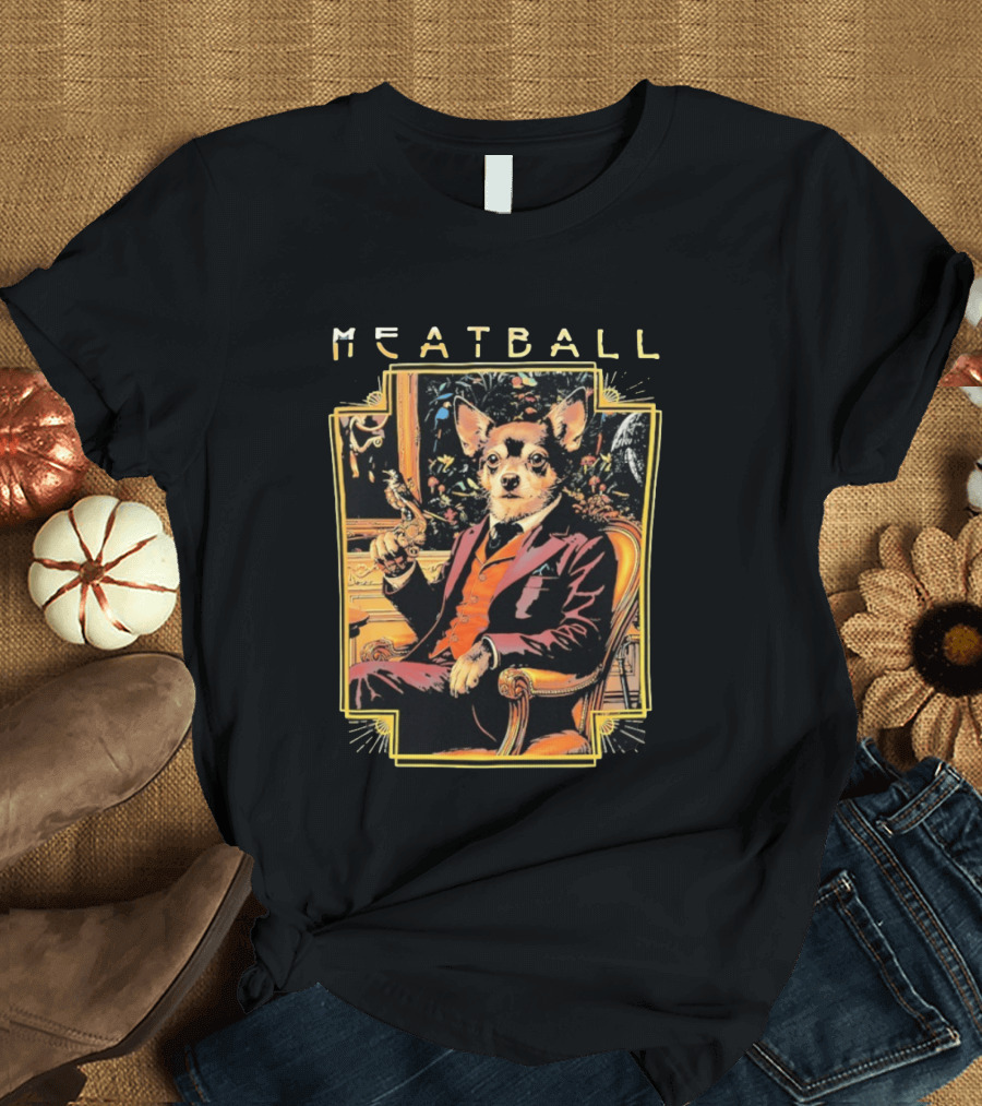 Meatball Chihuahua In Classic Suit Smoking Dapper T-Shirt