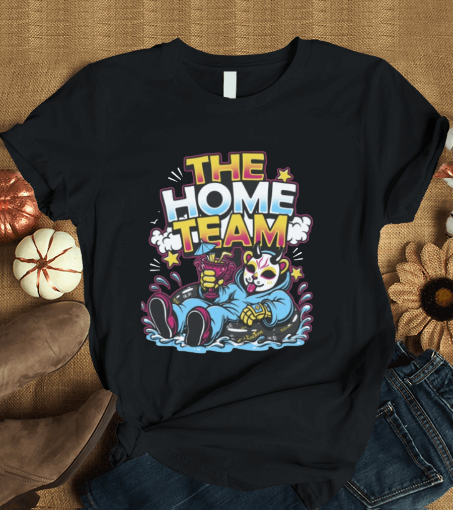The Home Team Pool Party Eris Floating Demon With Drink T-Shirt