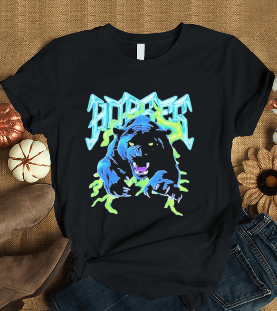 Horses Panther Lightning Metal Band Roar T-Shirt