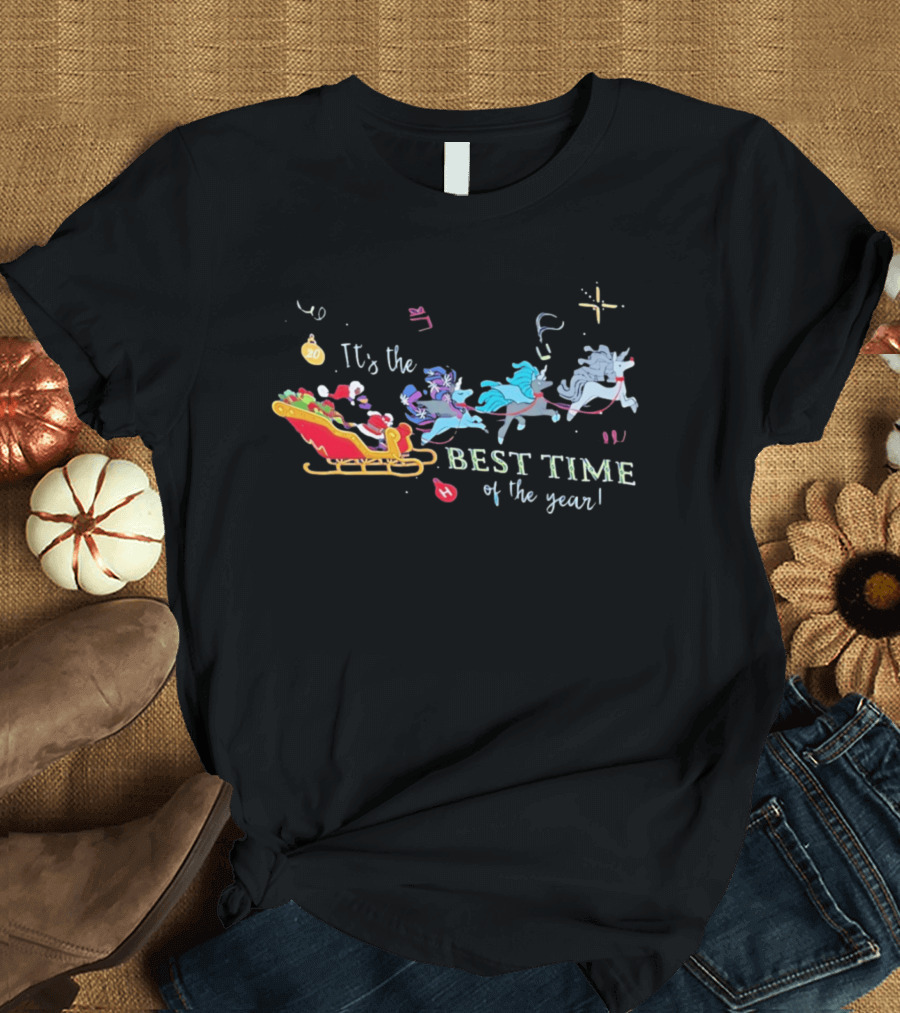 It's The Best Time Of The Year Christmas Unicorn Sleigh T-Shirt