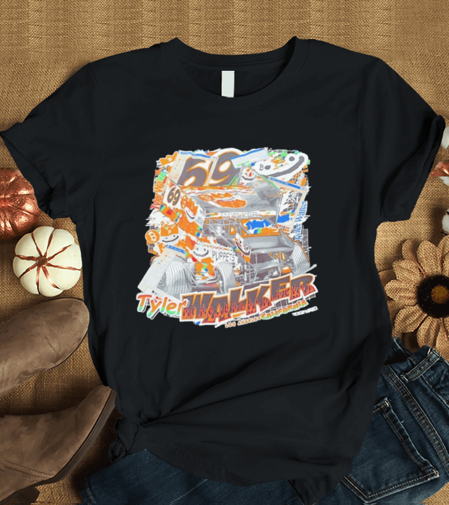 Tyler Walker No69 Sprint Car Puppets Los Angeles California T-Shirt