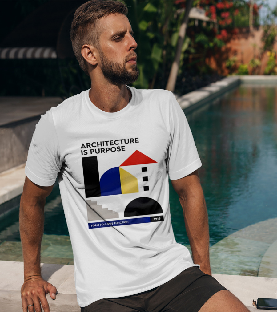 Architecture Is Purpose Form Follows Function 1919 Bauhaus Geometric Shapes T-Shirt