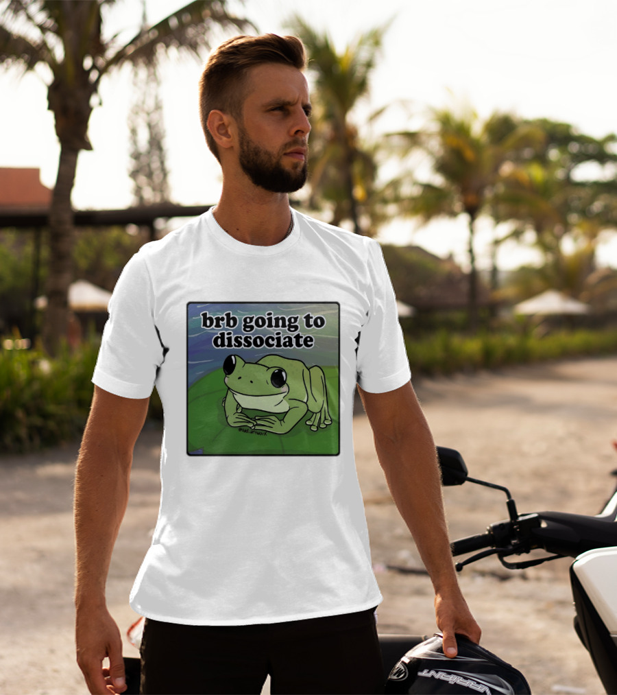 Brb Going To Dissociate Frog Meme Sad T-Shirt