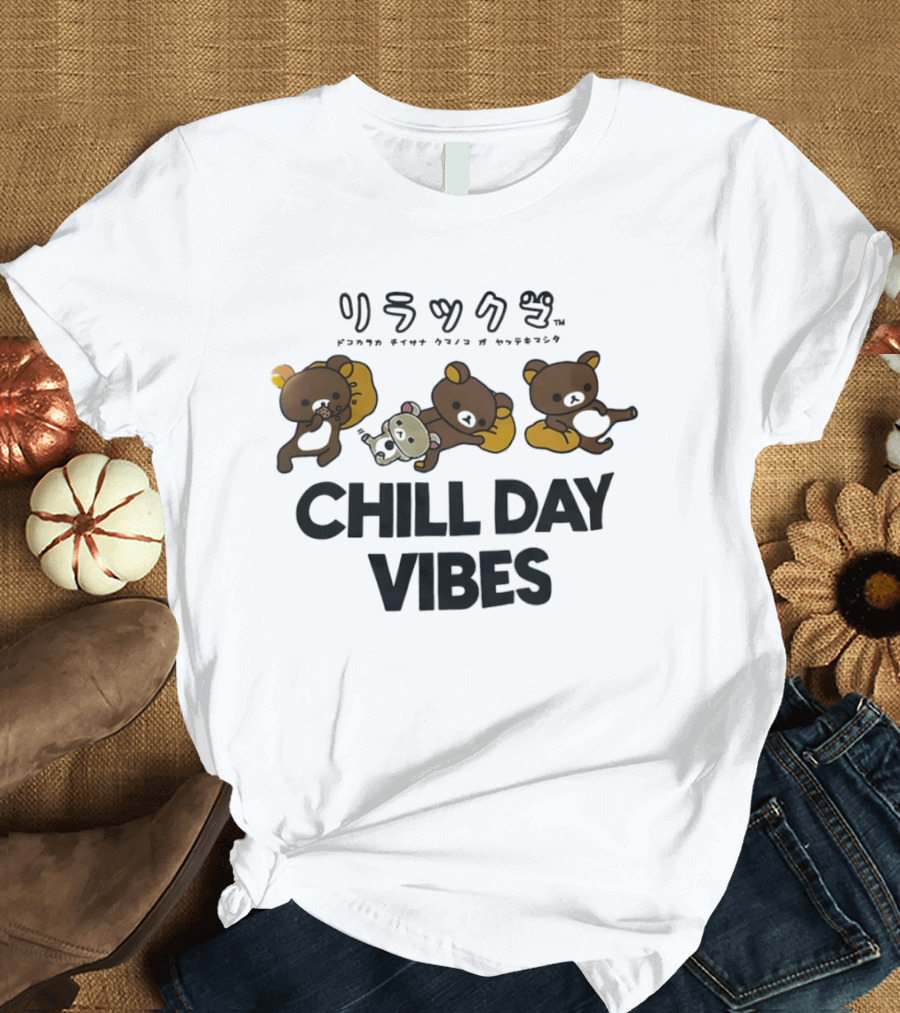 Rilakkuma Chill Day Vibes San X Kawaii Relaxing Bear Japanese T-Shirt