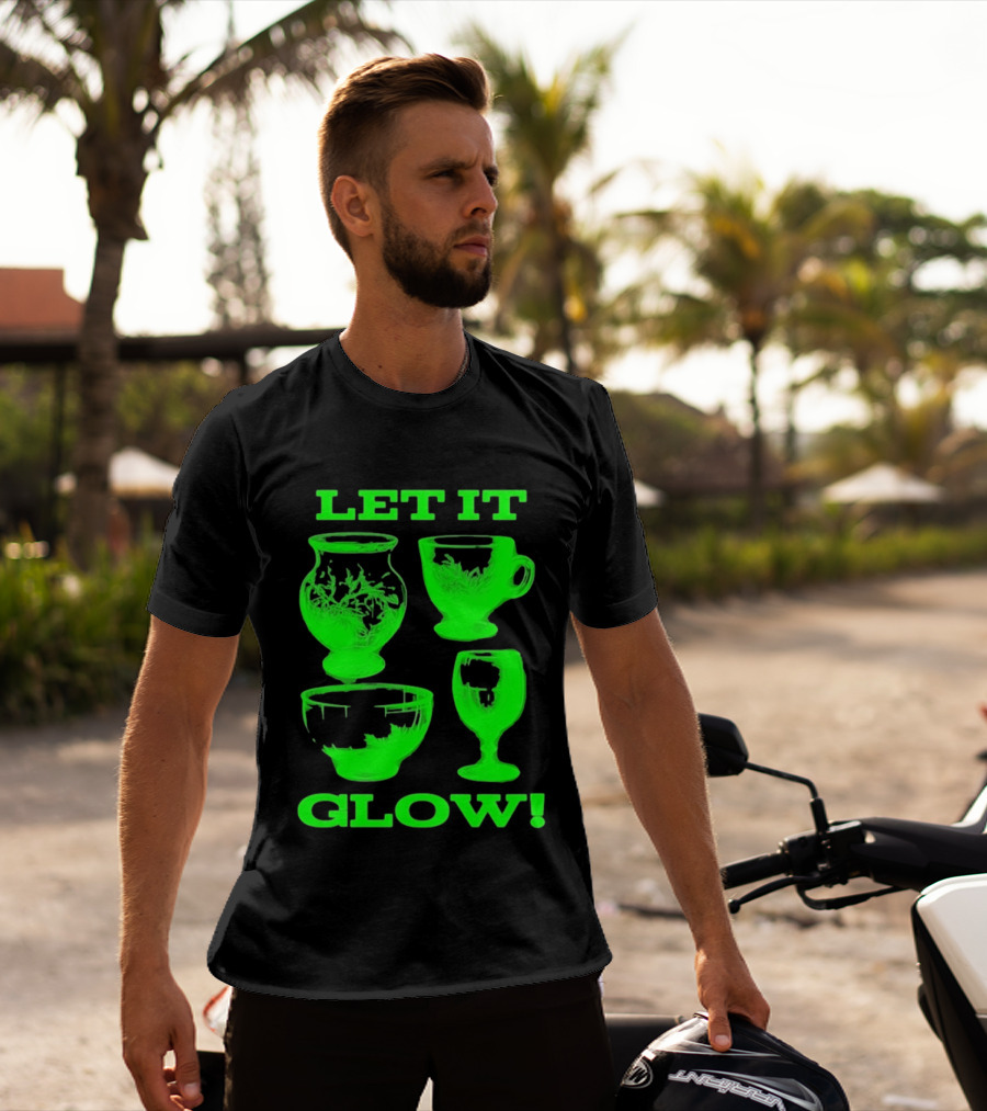 Let It Glow Uranium Glassware Vaseline Glass Vintage Collectors Neon Green T-Shirt