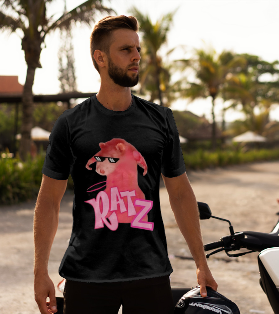 RATZ Muscular Pink Toned Rat Pixel Thug Life Sunglasses Bratz Doll T-Shirt