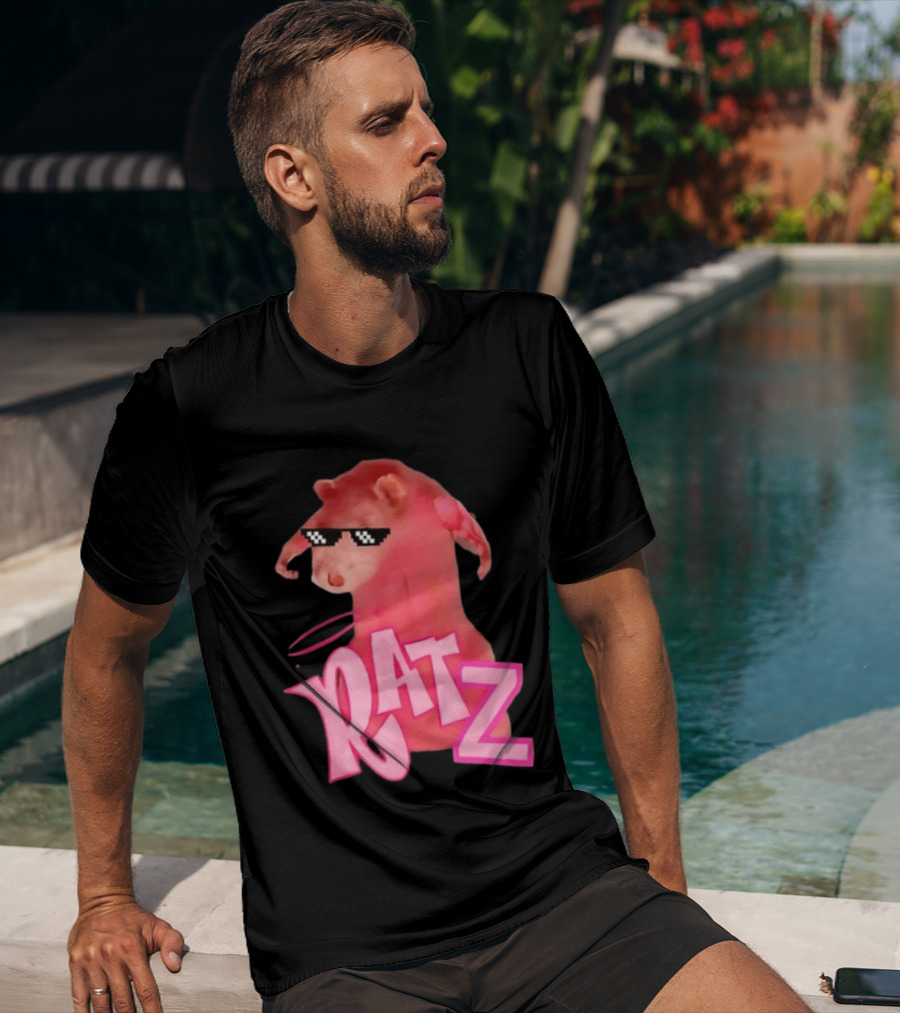 RATZ Muscular Pink Toned Rat Pixel Thug Life Sunglasses Bratz Doll T-Shirt