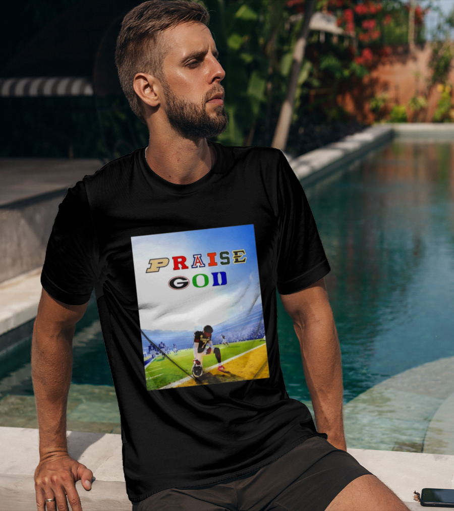 Texas AM Football Player No 7 Praise God Stadium Scene T-Shirt