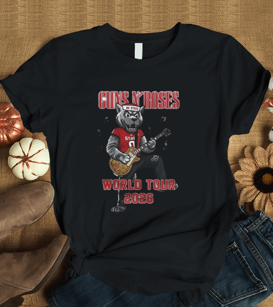 Guns N' Roses NC State Wolfpack World Tour 2026 Carter Finley Stadium July 23 T-Shirt