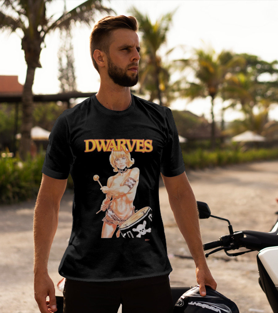 Dwarves Drummer Girl Fantasy T-Shirt