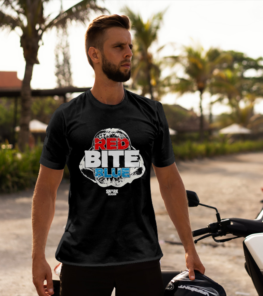 Red Bite Blue Shark Season Ocean Marine Life T-Shirt