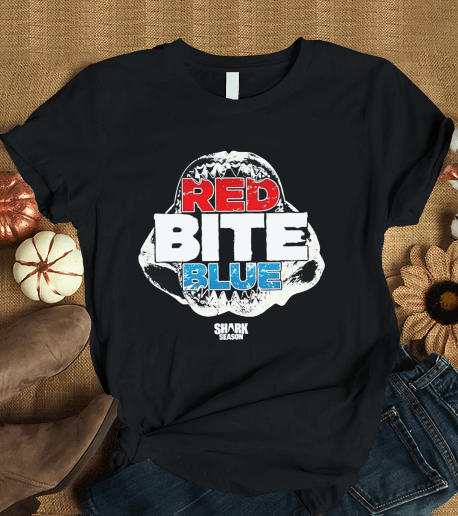 Red Bite Blue Shark Season Ocean Marine Life T-Shirt