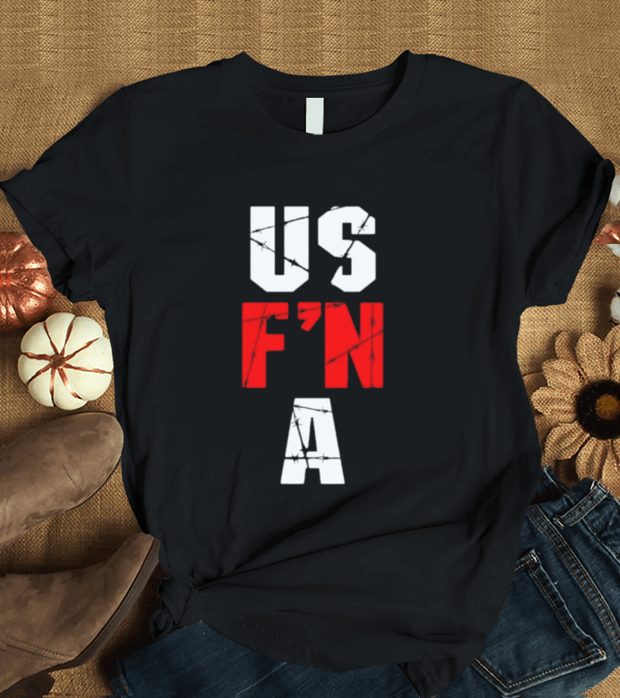 United States US F N A Barbed Wire T-Shirt