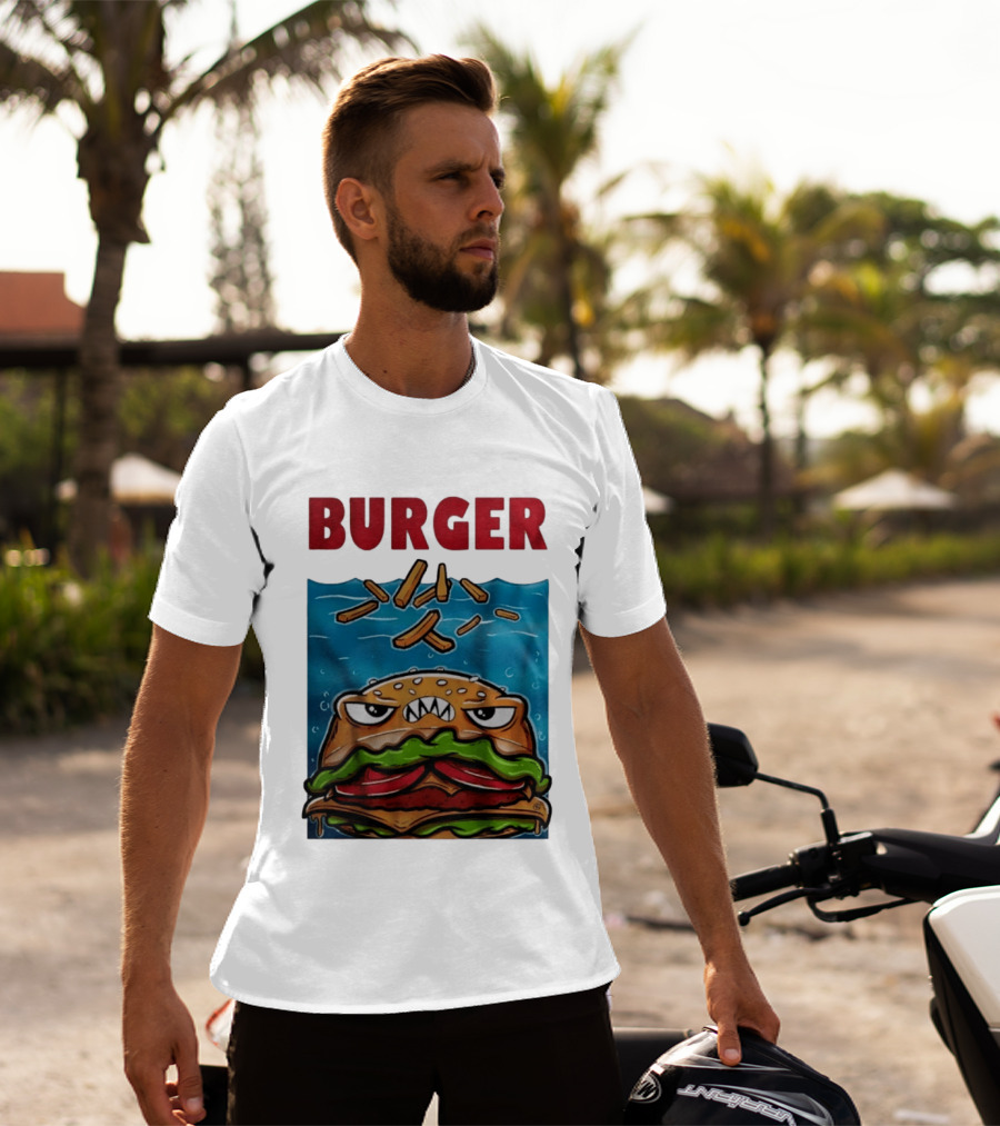 Angry Burger With Fries Burger T-Shirt