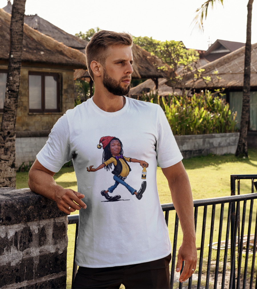 Caricature Man With Dreadlocks Holding Corona Extra Beer T-Shirt