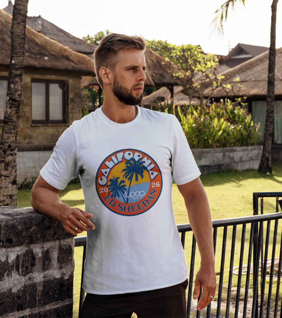 California 2026 Ed Sheeran Loop Tour Palm Trees Circle T-Shirt