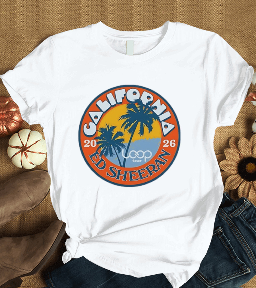 California 2026 Ed Sheeran Loop Tour Palm Trees Circle T-Shirt