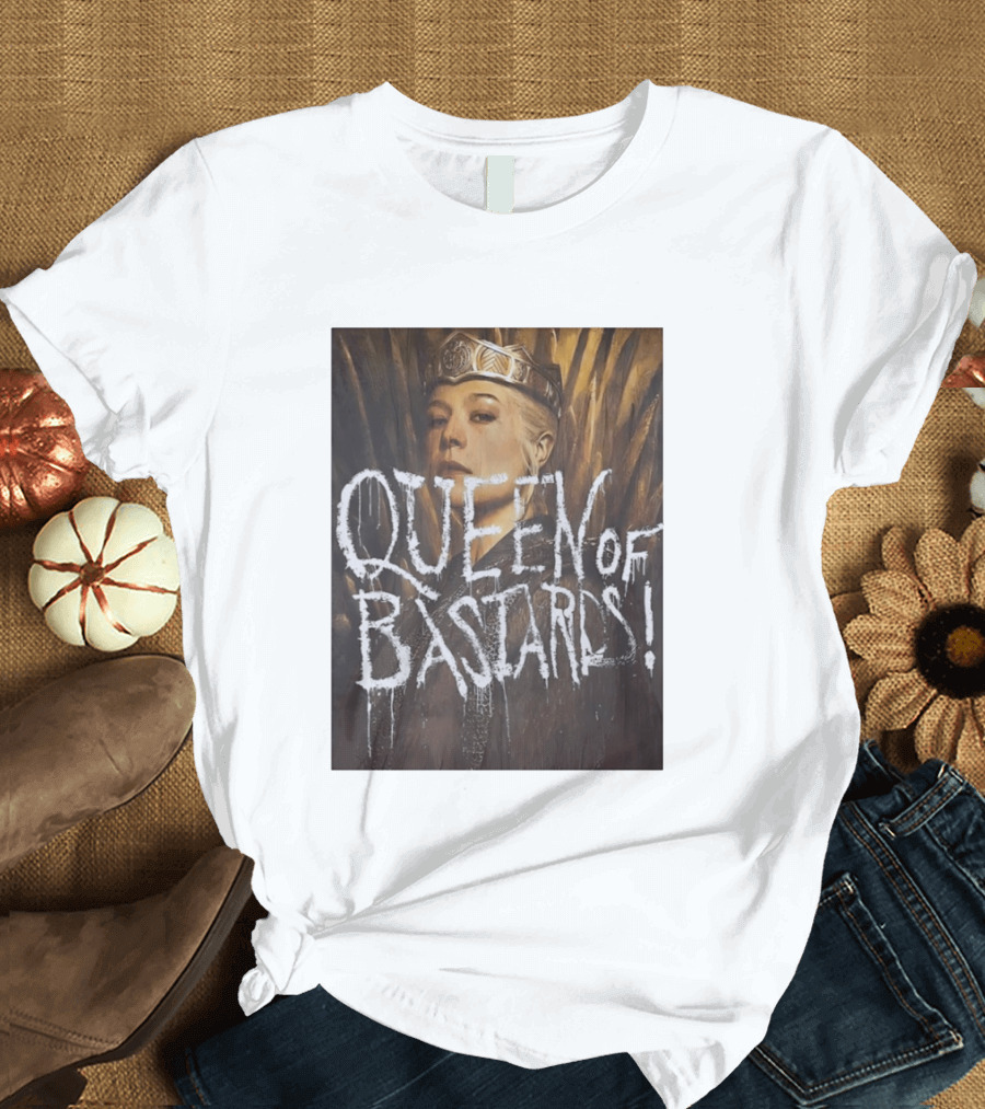 Rhaenyra Targaryen Queen Of Bastards House Of The Dragon Iron Throne Crown T-Shirt