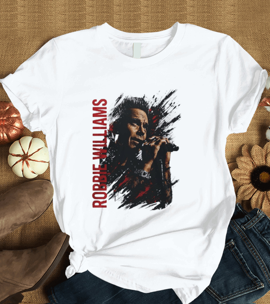 Robbie Williams Pop Star Singer Microphone Performance T-Shirt
