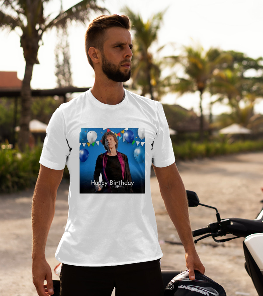Happy Birthday Sir Mick Jagger Balloons And Banners Celebration T-Shirt