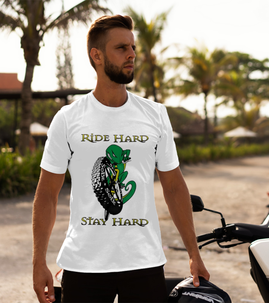 Sobe Chameleon Ride Hard Stay Hard Mountain Biking Tire Concept T-Shirt