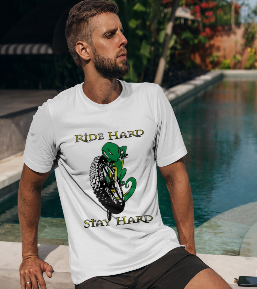 Sobe Chameleon Ride Hard Stay Hard Mountain Biking Tire Concept T-Shirt