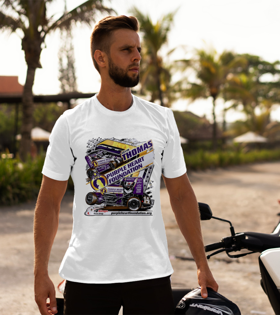 Kevin Thomas Jr Purple Heart Foundation Sprint Car 4 Kings Racing T-Shirt
