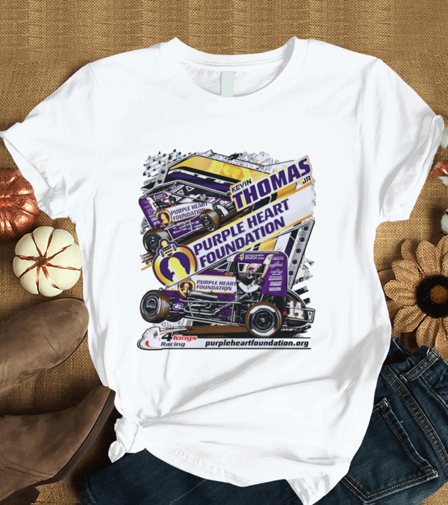 Kevin Thomas Jr Purple Heart Foundation Sprint Car 4 Kings Racing T-Shirt
