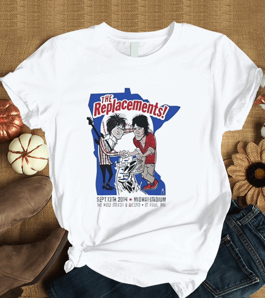 The Replacements Midway Stadium Concert Sept 13 2014 Featuring The Hold Steady Lucero St Paul MN T-Shirt