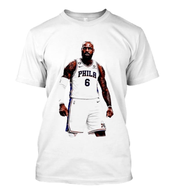 LeBron James Philadelphia 76ers Number 6 NBA Jersey T-Shirt