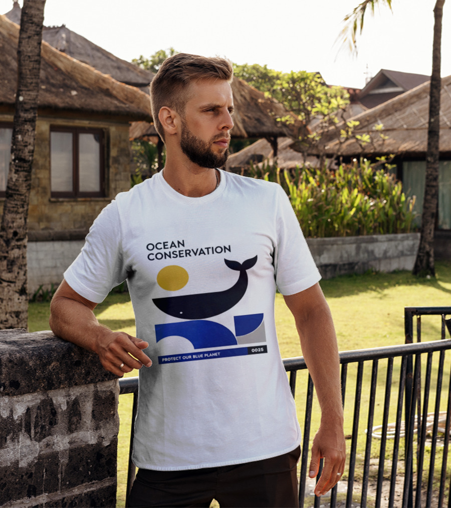 Ocean Conservation Whale Graphic Protect Our Blue Planet T-Shirt
