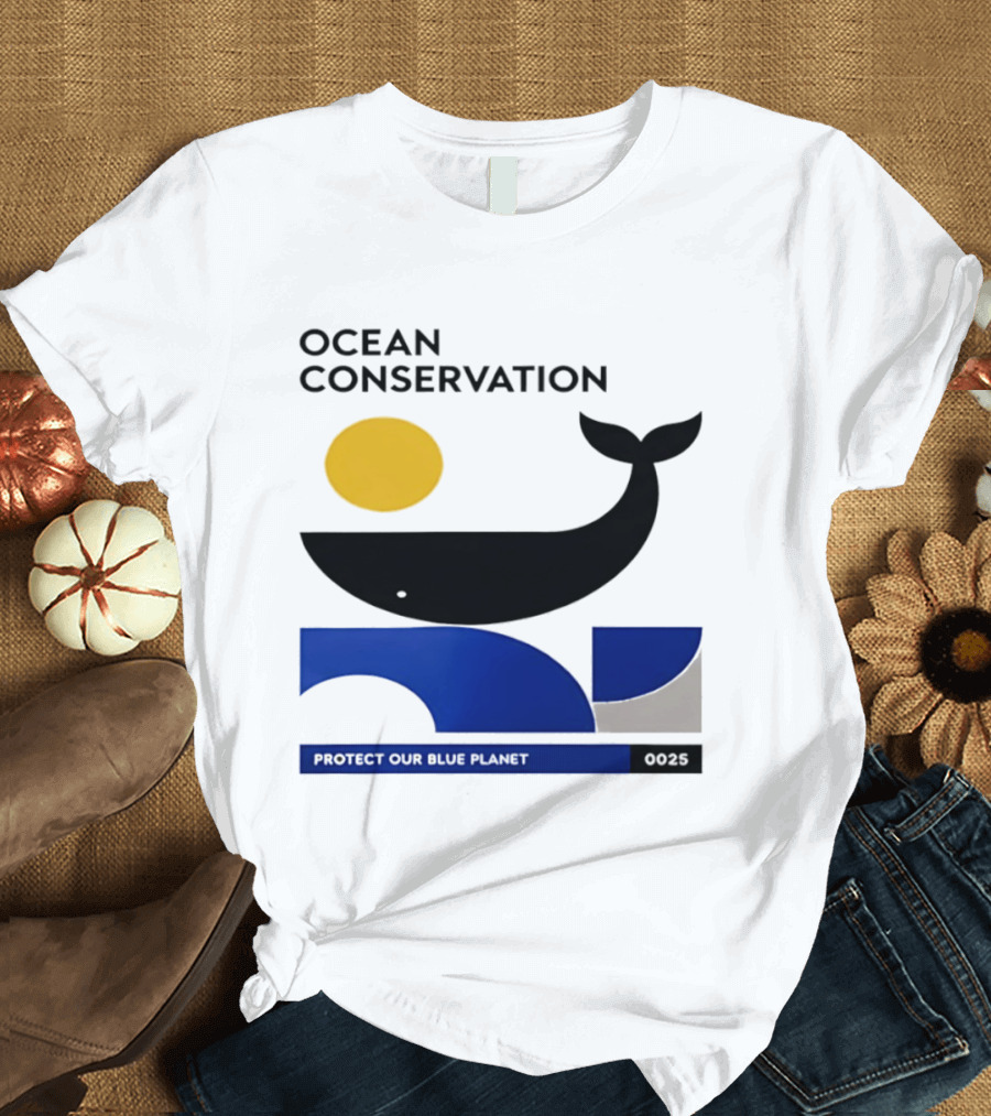 Ocean Conservation Whale Graphic Protect Our Blue Planet T-Shirt