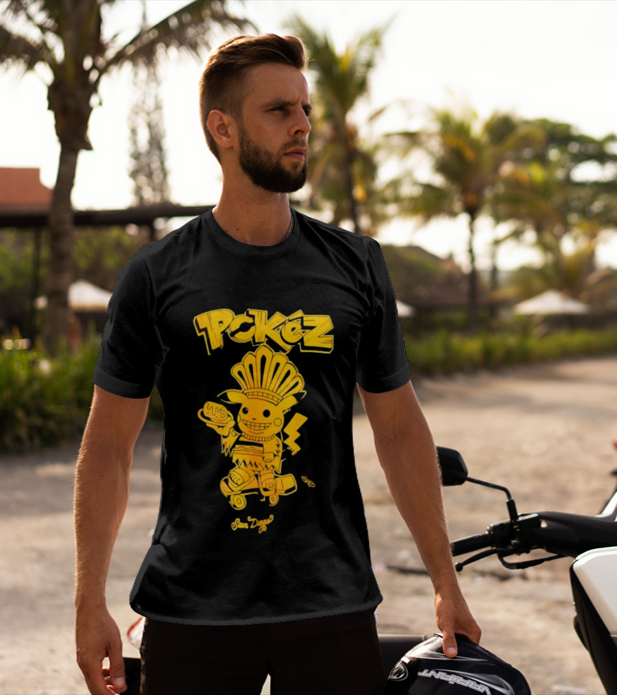 Pikachu Pokez San Diego Skateboard Taco Fun T-Shirt