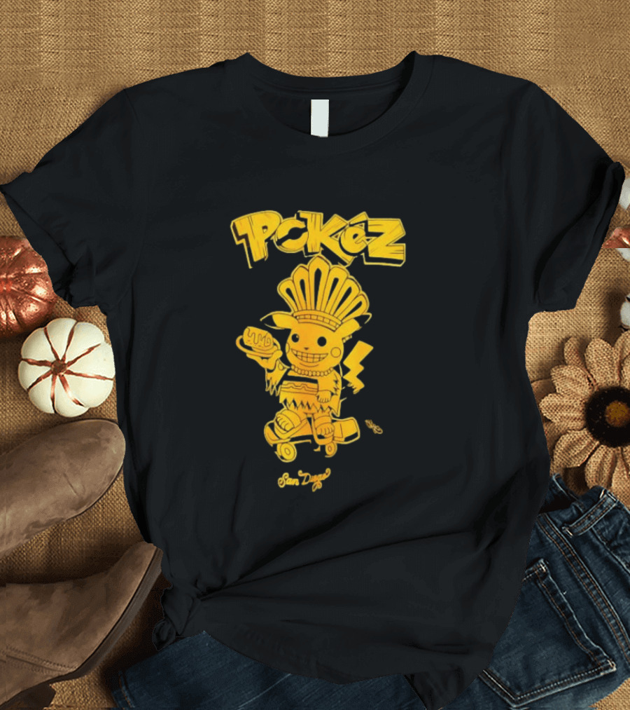 Pikachu Pokez San Diego Skateboard Taco Fun T-Shirt