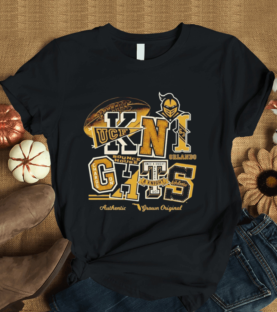UCF Knights Charge On Bounce House Orlando Authentic Flo Grown Original Football Athletic T-Shirt