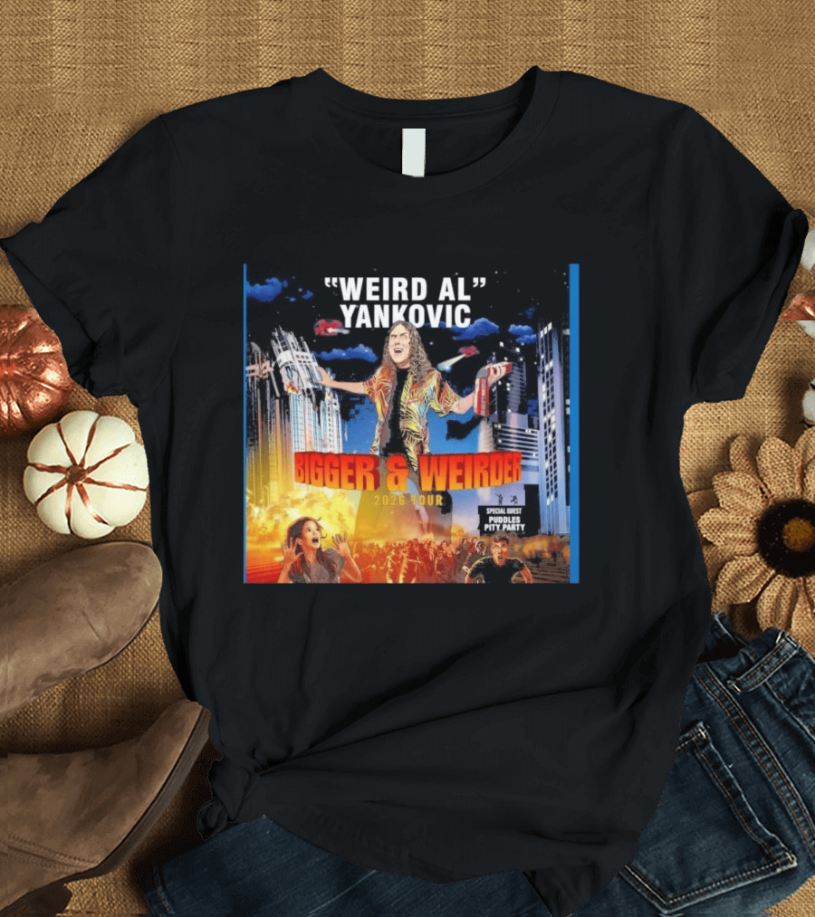 Weird Al Yankovic Bigger & Weirder 2026 Tour Special Guest Puddles Pity Party T-Shirt